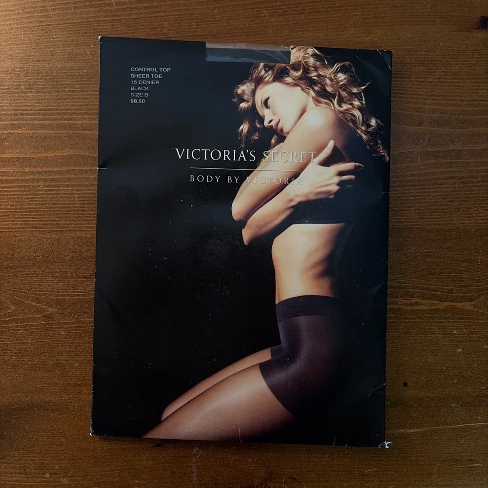 NEW Victoria's Secret Body By Victoria Control Top Size B 15 Denier BLACK